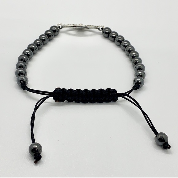 Hematite bead bracelet with evil eye - Picture 3 of 3